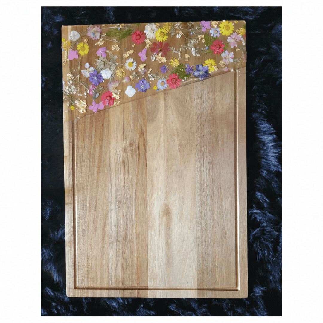 Flower Resin Cutting Board