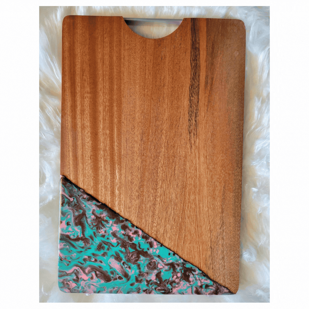 Green and Brown Resin Cutting Board